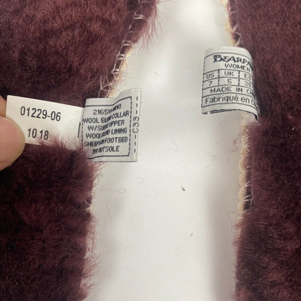 BEARPAW Women Moccasin Comfortable & Light-Weight Slipper/Shoe Size 7 Wool Wine - Picture 10 of 14